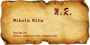Mikola Rita névjegykártya